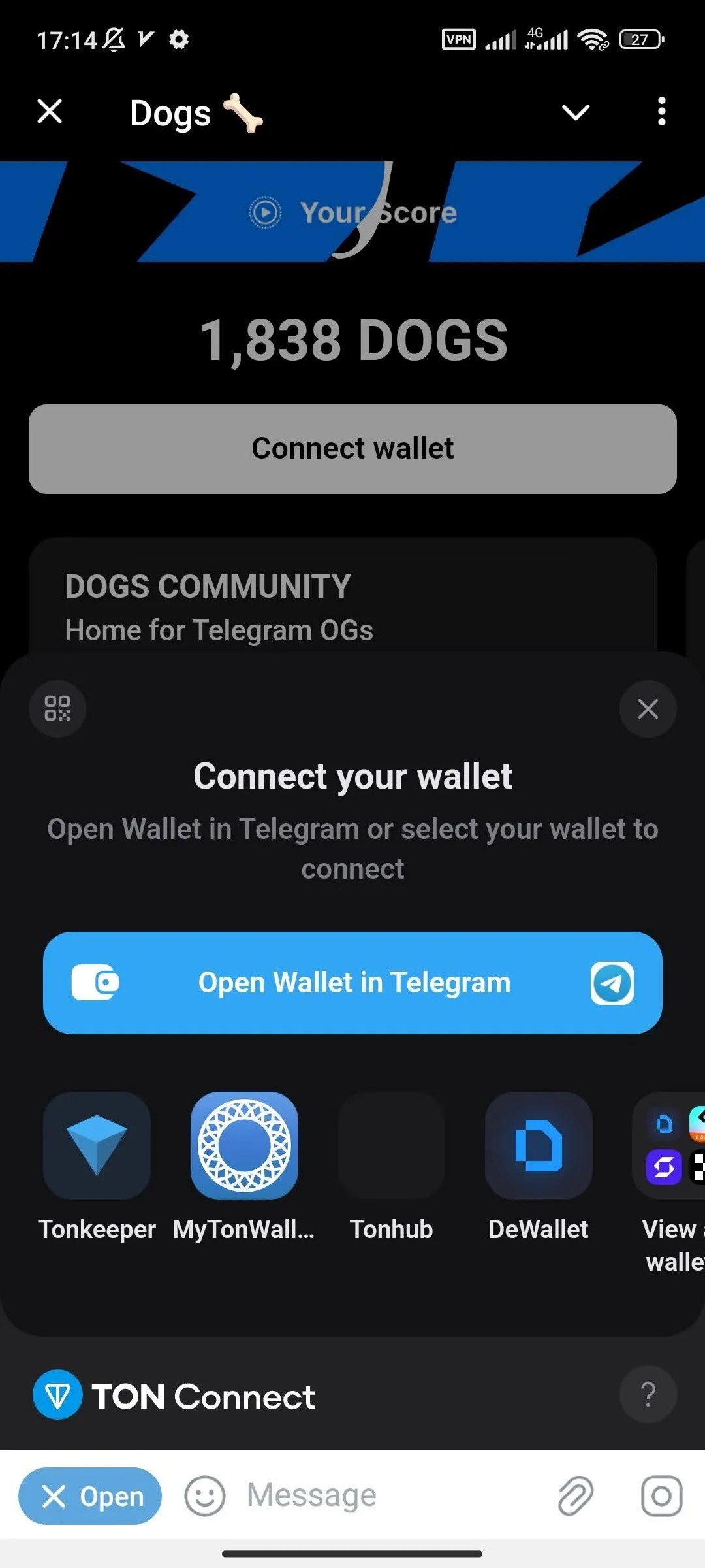نحوه اتصال کیف پول به داگز