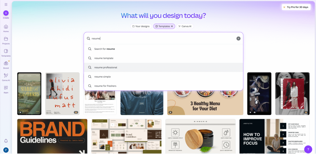 آموزش ساخت رزومه با کانوا - ۱