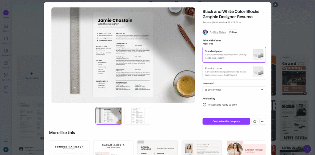 آموزش ساخت رزومه با کانوا - ۳