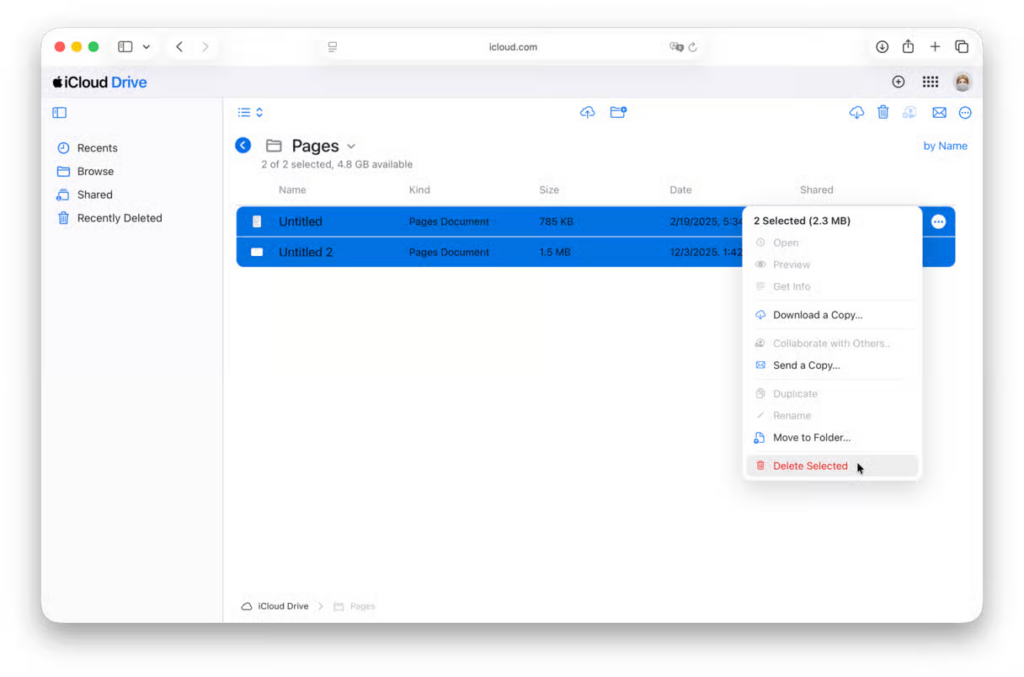 حذف بکاپ‌های قدیمی از آیکلود