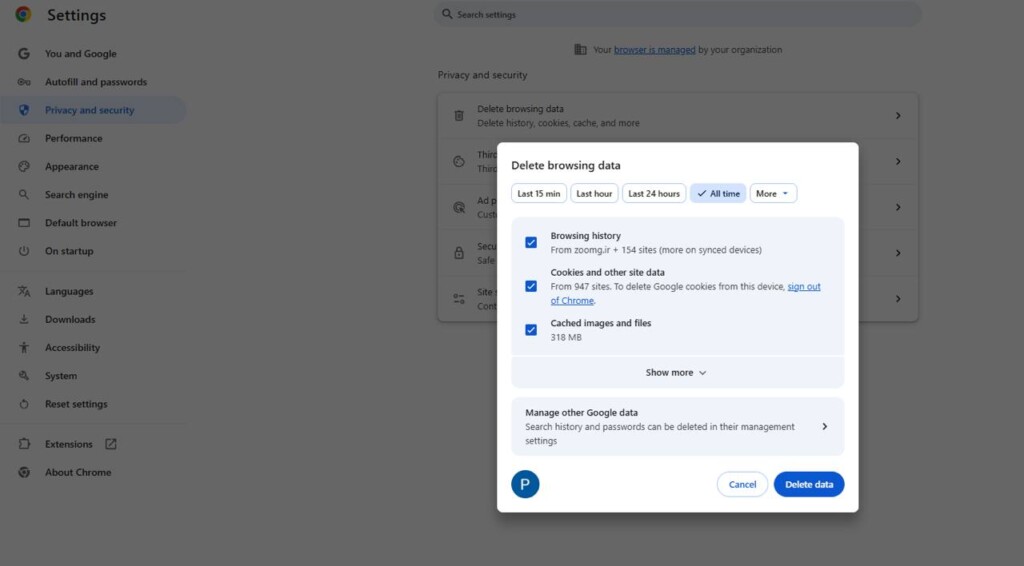مراحل پاکسازی دادههای مرورگر
